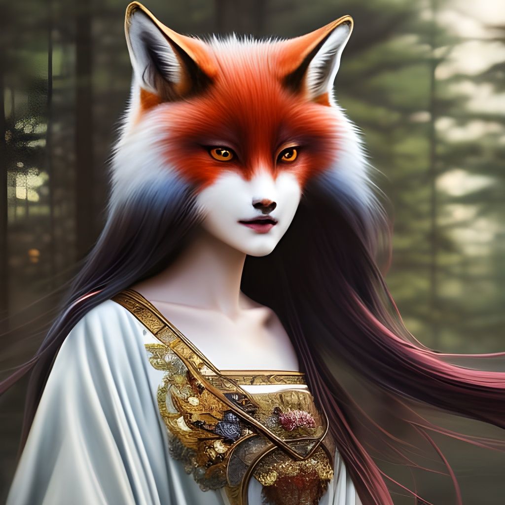 Kitsune, The Shapeshifter - Ai Generated Artwork - Nightcafe Creator