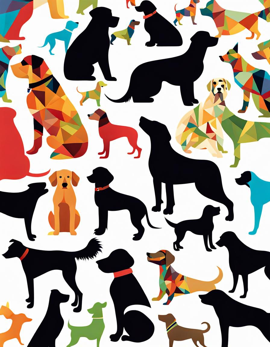 Images of dogs in various sizes and types, all with...