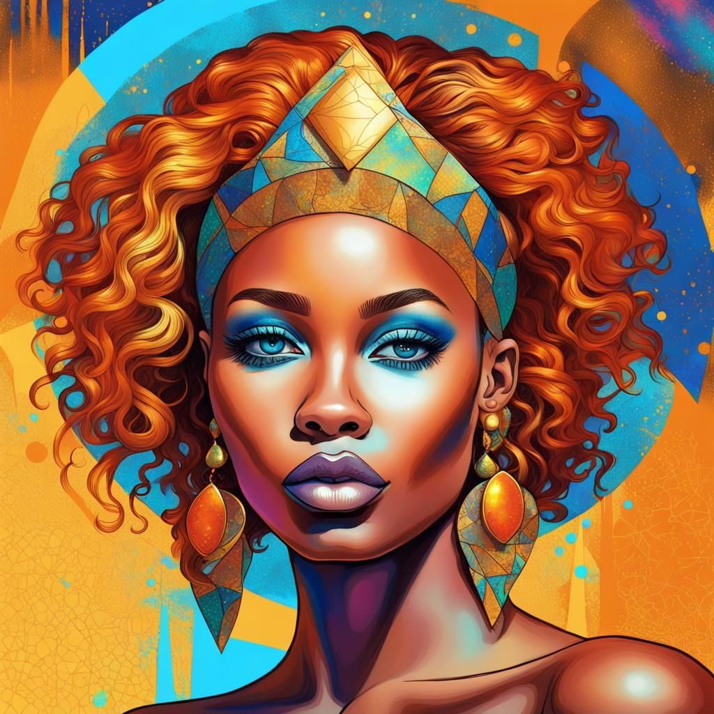Modern african colorful princess