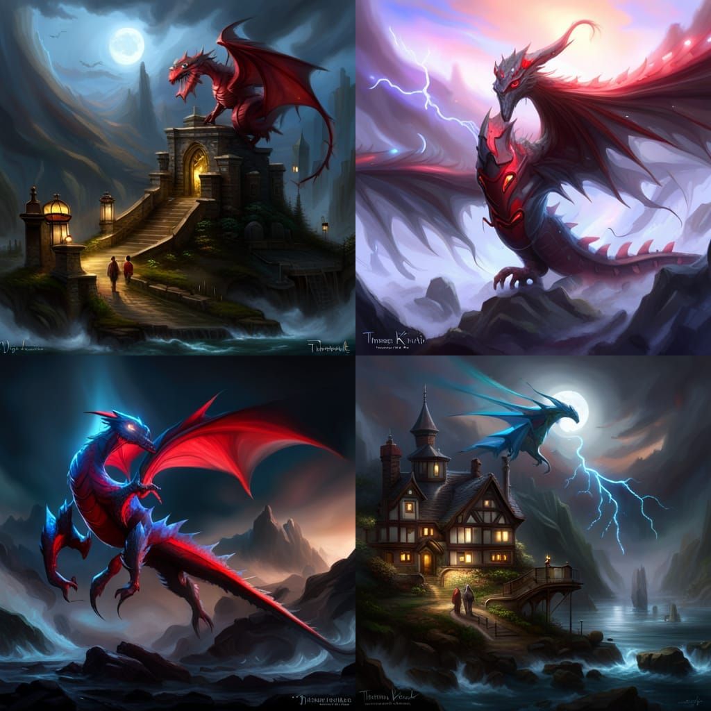 Magical wyverns of the galaxy - AI Generated Artwork - NightCafe Creator