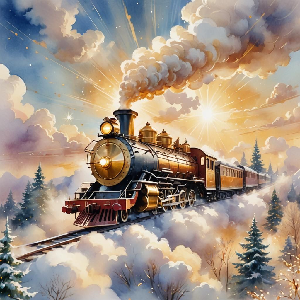Flying Christmas locomotive