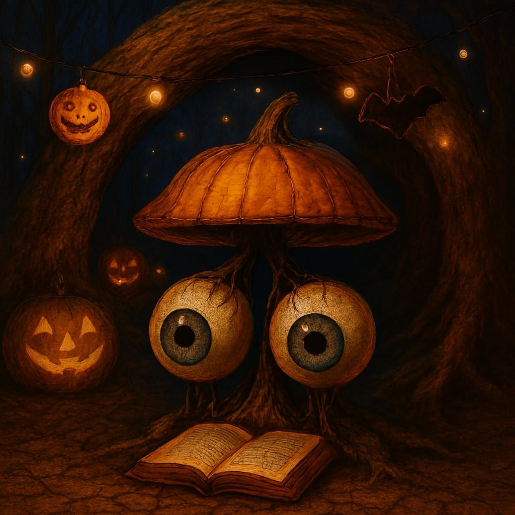 pumpkin eyeball mushroom for halloween night