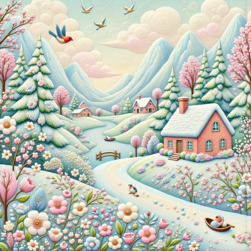  <lora:Pastel Embroidery:1.0> 