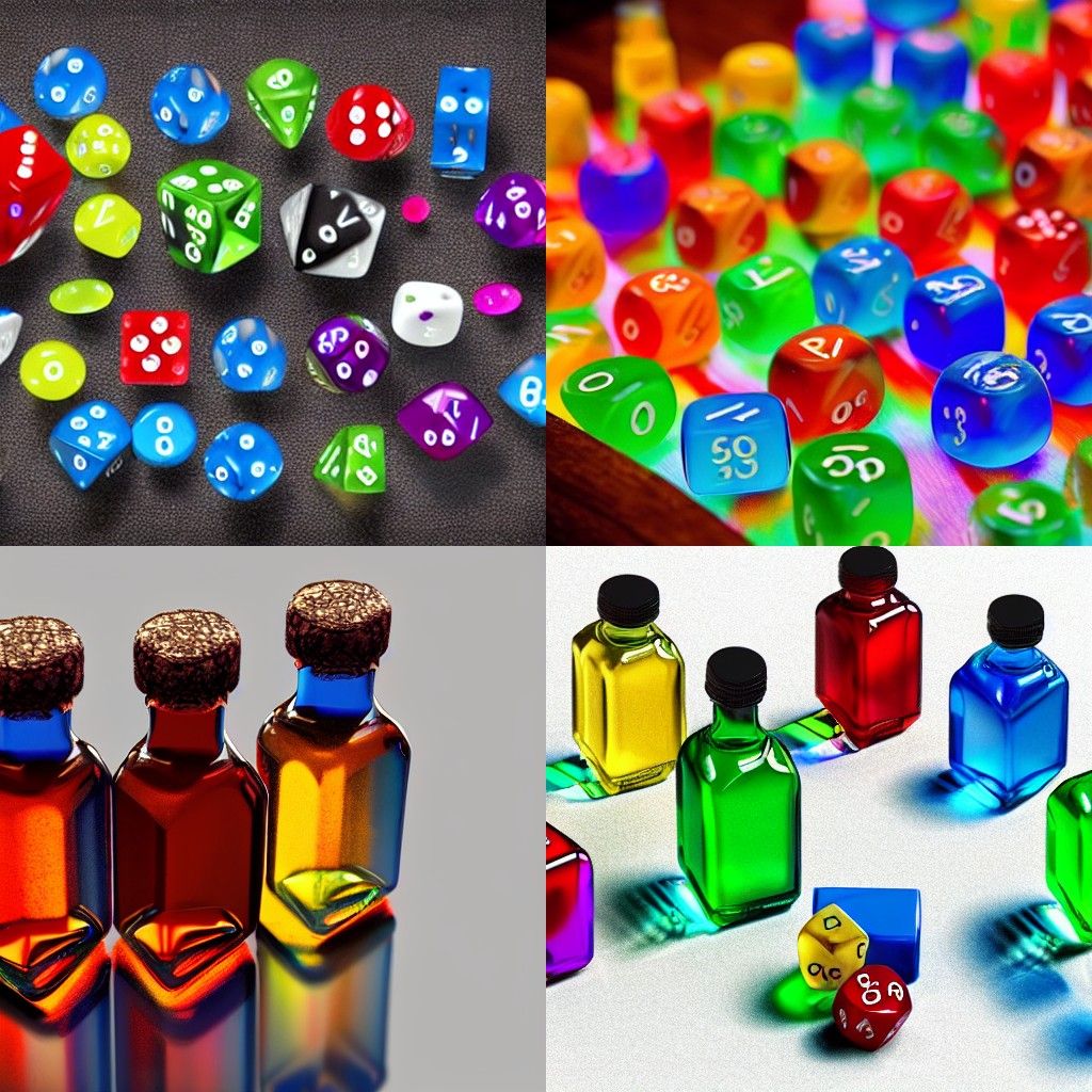 More dice and bottles
