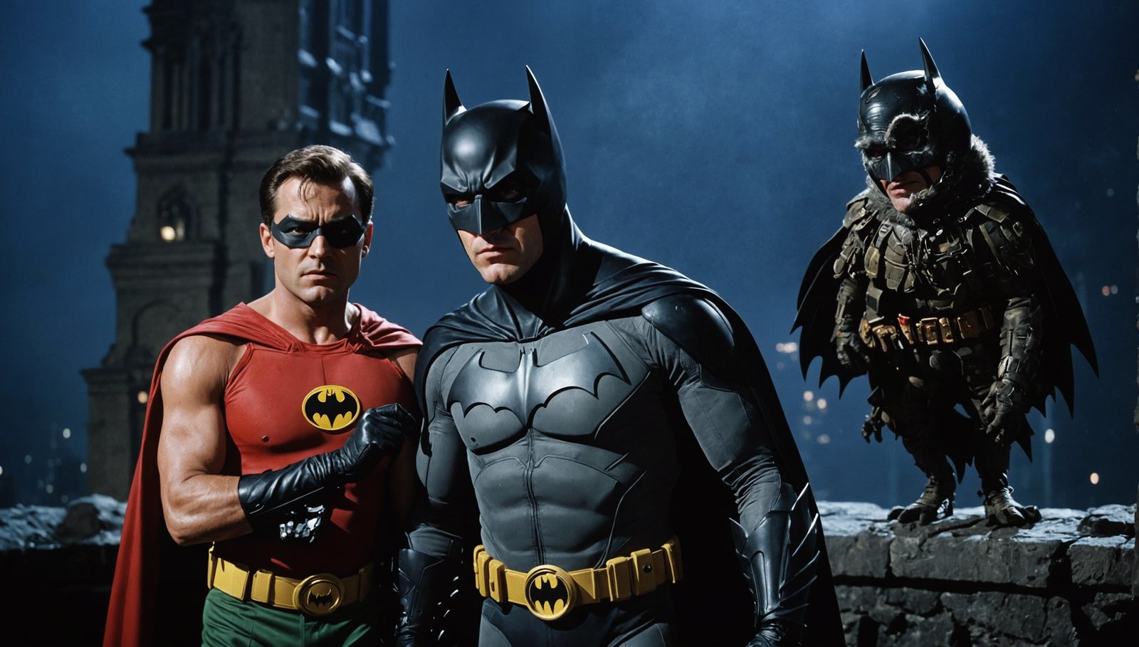 Batman and Robin, Cinematic film still, shot on v-raptor XL,...