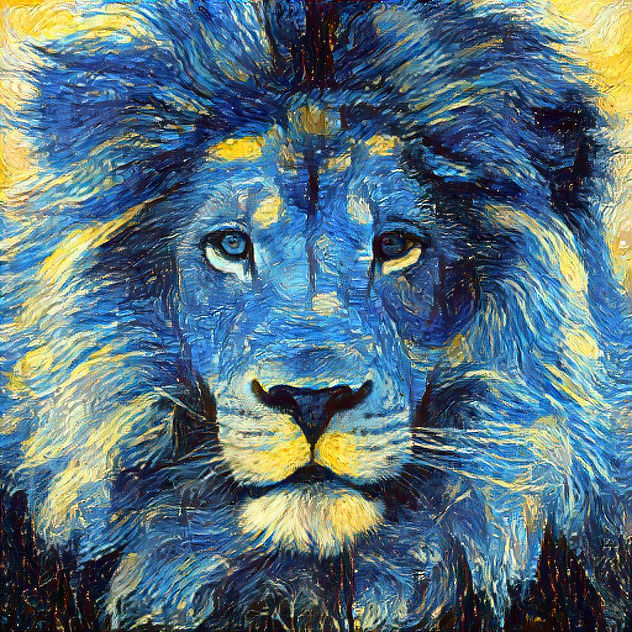 Stary Night Lion