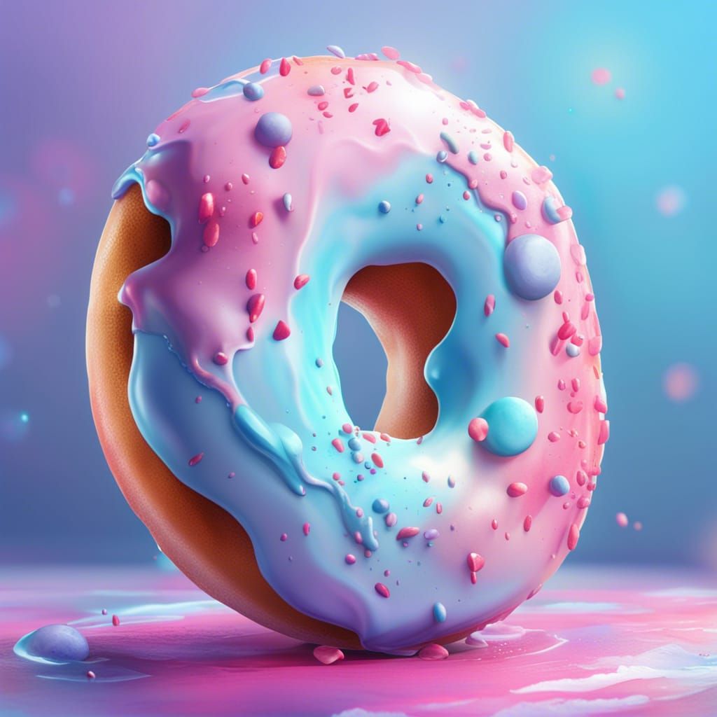 Pastel watercolor donut pastel blue pink and purple vey colorful light colors   by @Swiftie_4_ever