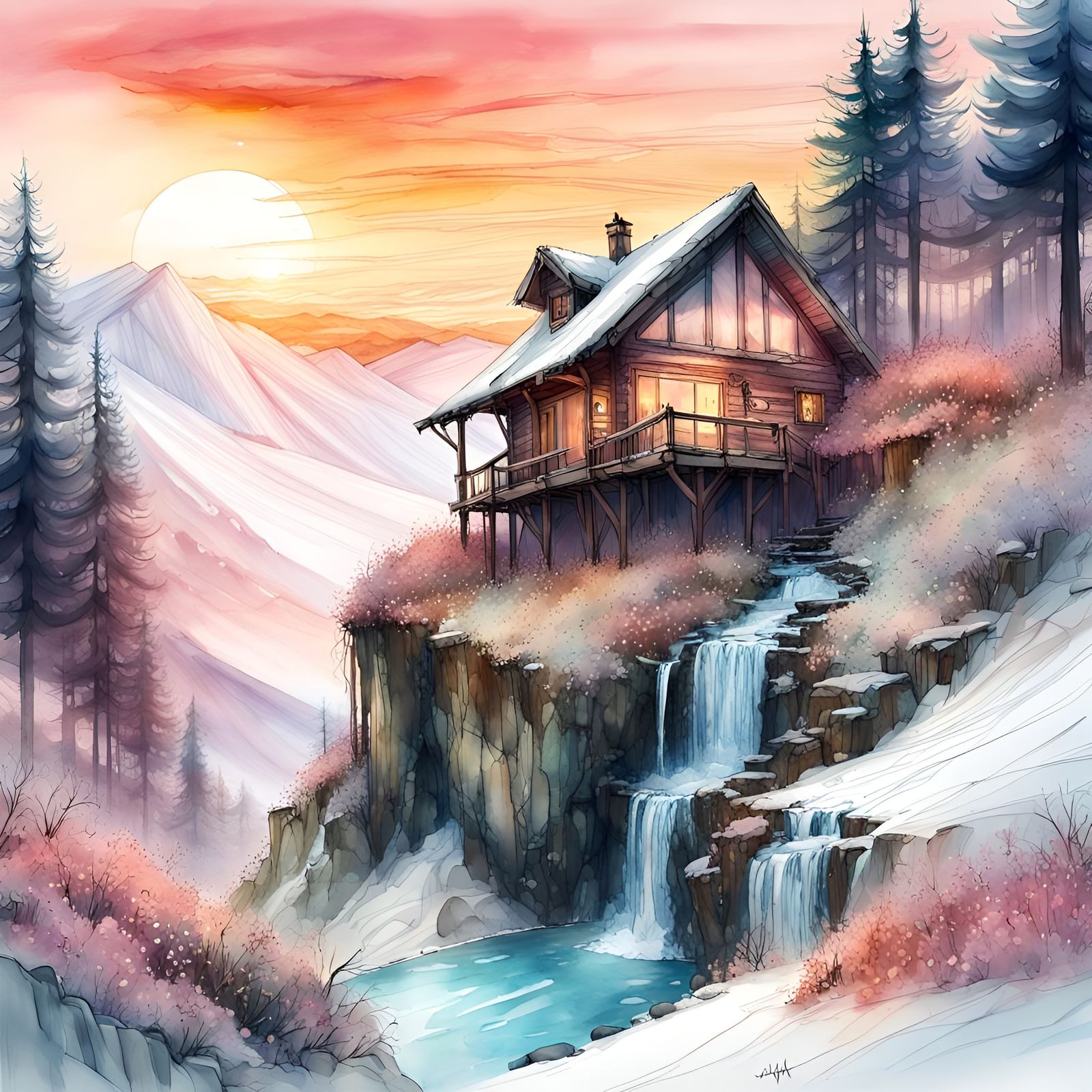 Winter landscape  by @Theodosia 