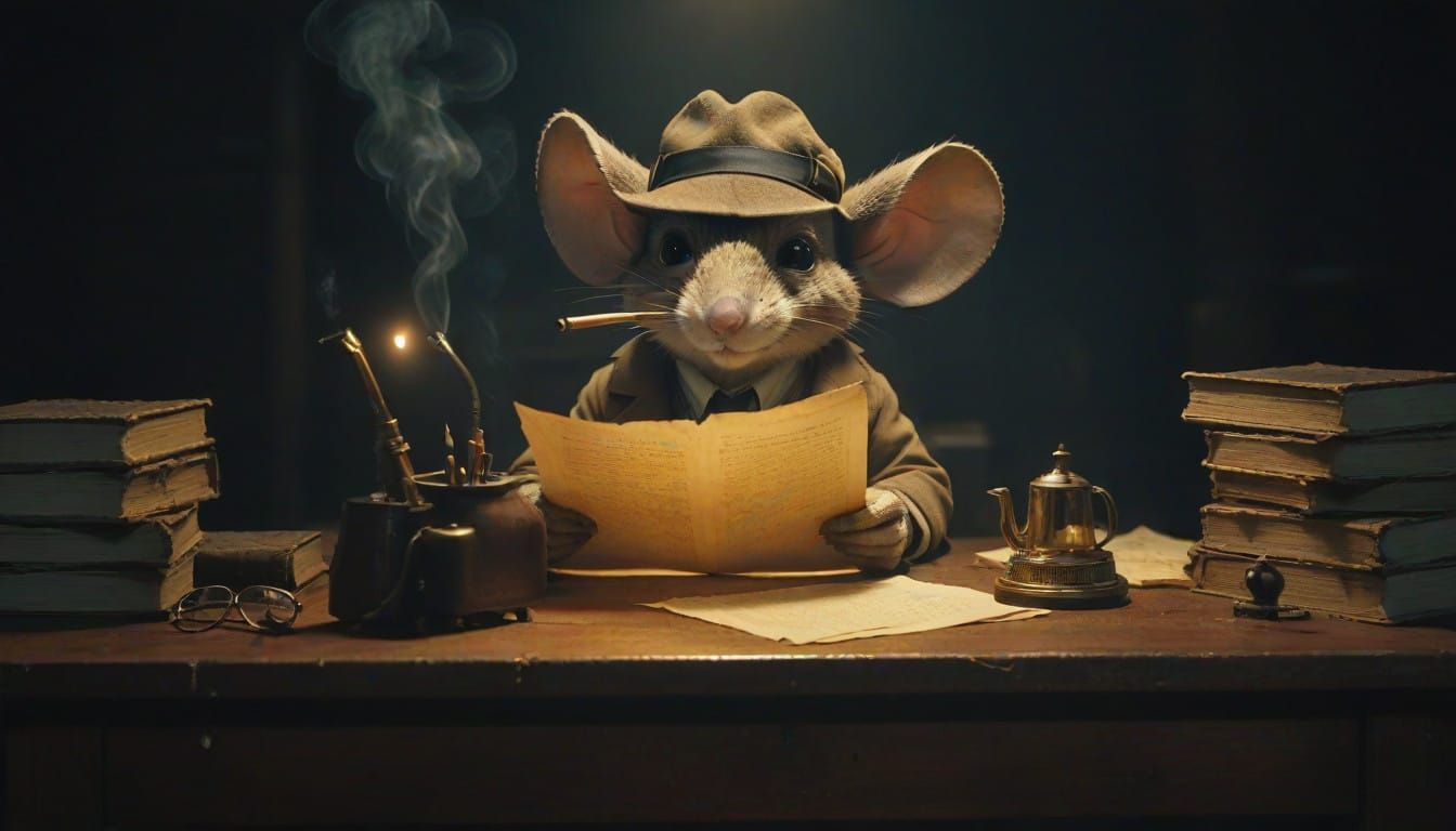 Mouse detective Max Samson is on the case.  by @Charles Stonewall