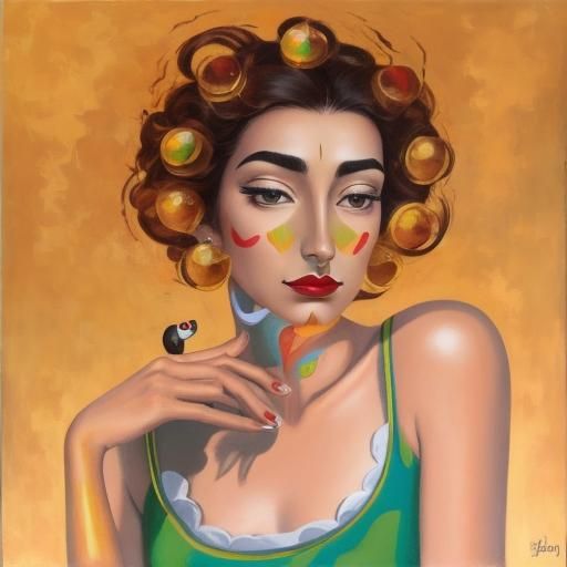 A portrait of a woman by salvador Dalí and Kelly Vivanco acr...