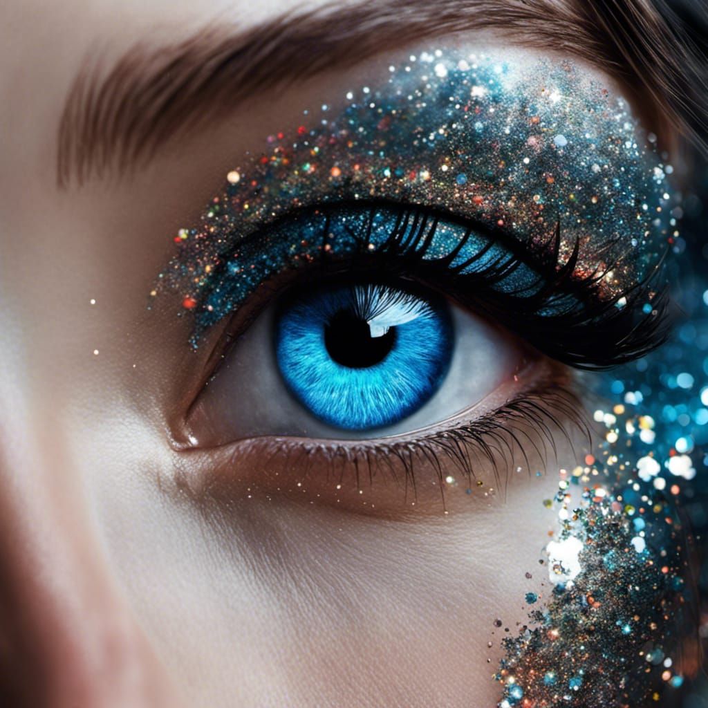 silver glitter eyes