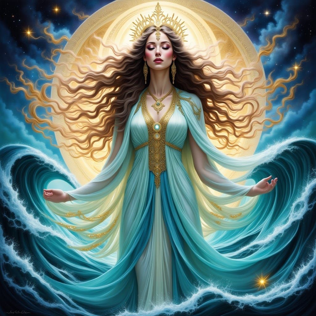 <lora:GoddessFlux:1.0> Goddess of sea