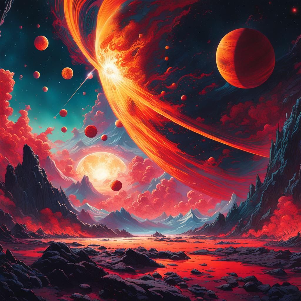 When Planets Collide - AI Generated Artwork - NightCafe Creator