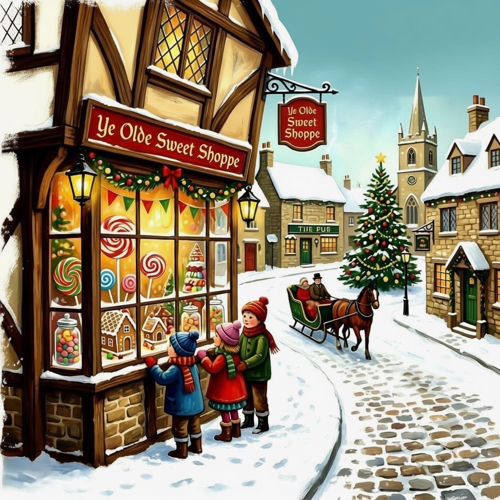 Winter Magic Vintage Candy Shoppe Window