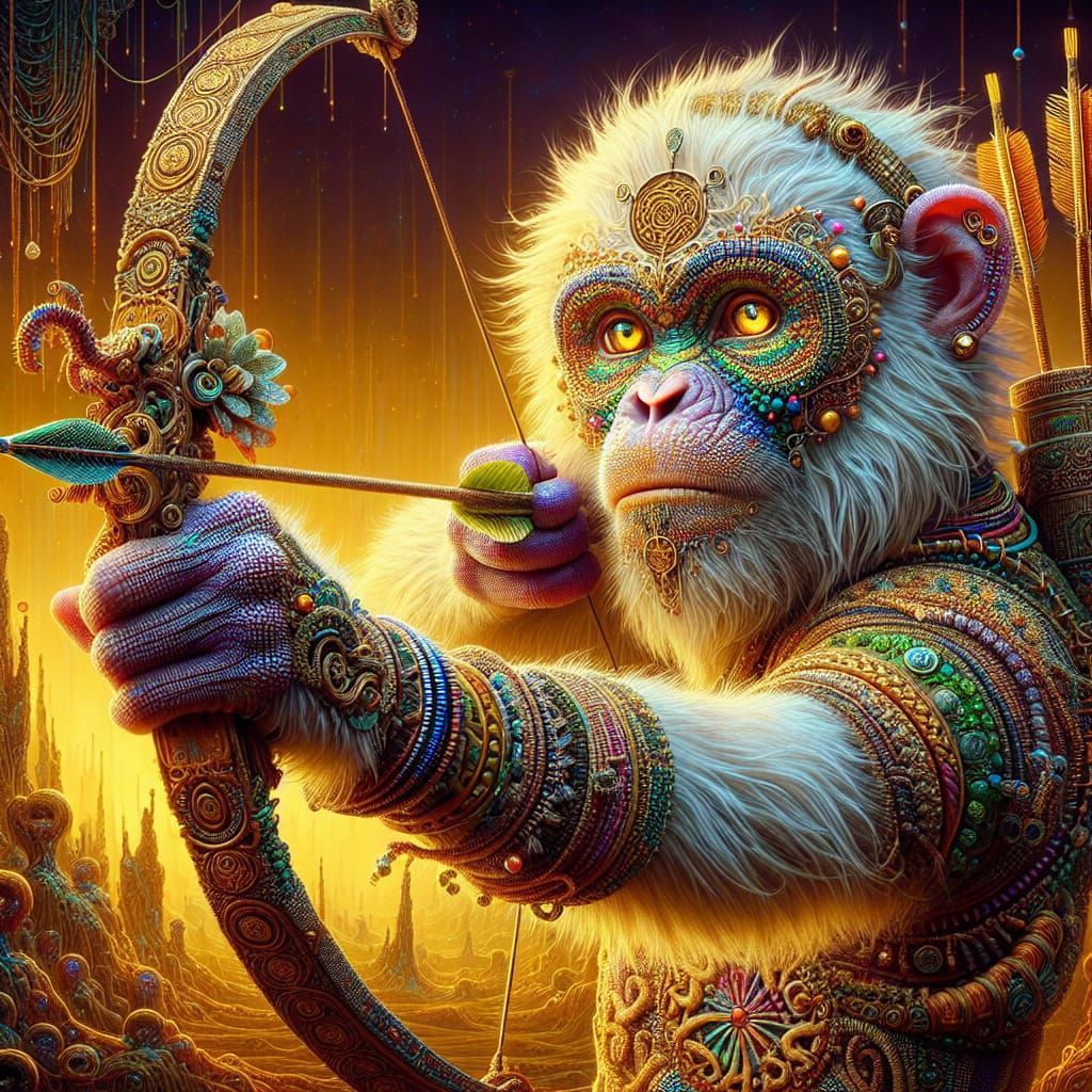  monkey archer  by @Sleetwealth wonders and atrocities