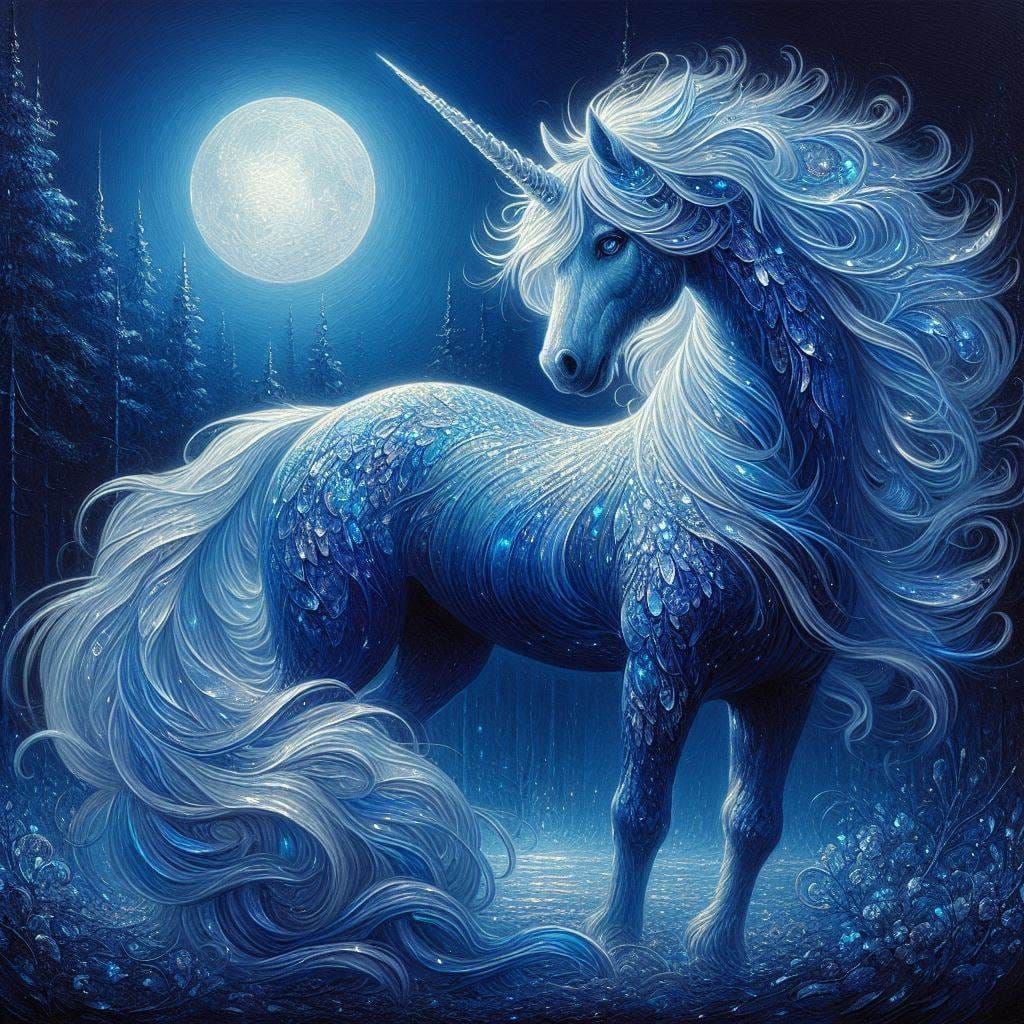 Blue Unicorn   by @Caroline
