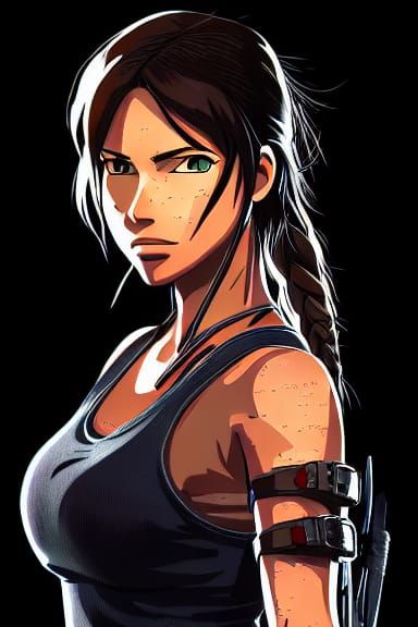 Lara Croft, Tomb Raider, Studio Ghibli, Anime Key Visual, by Makoto ...