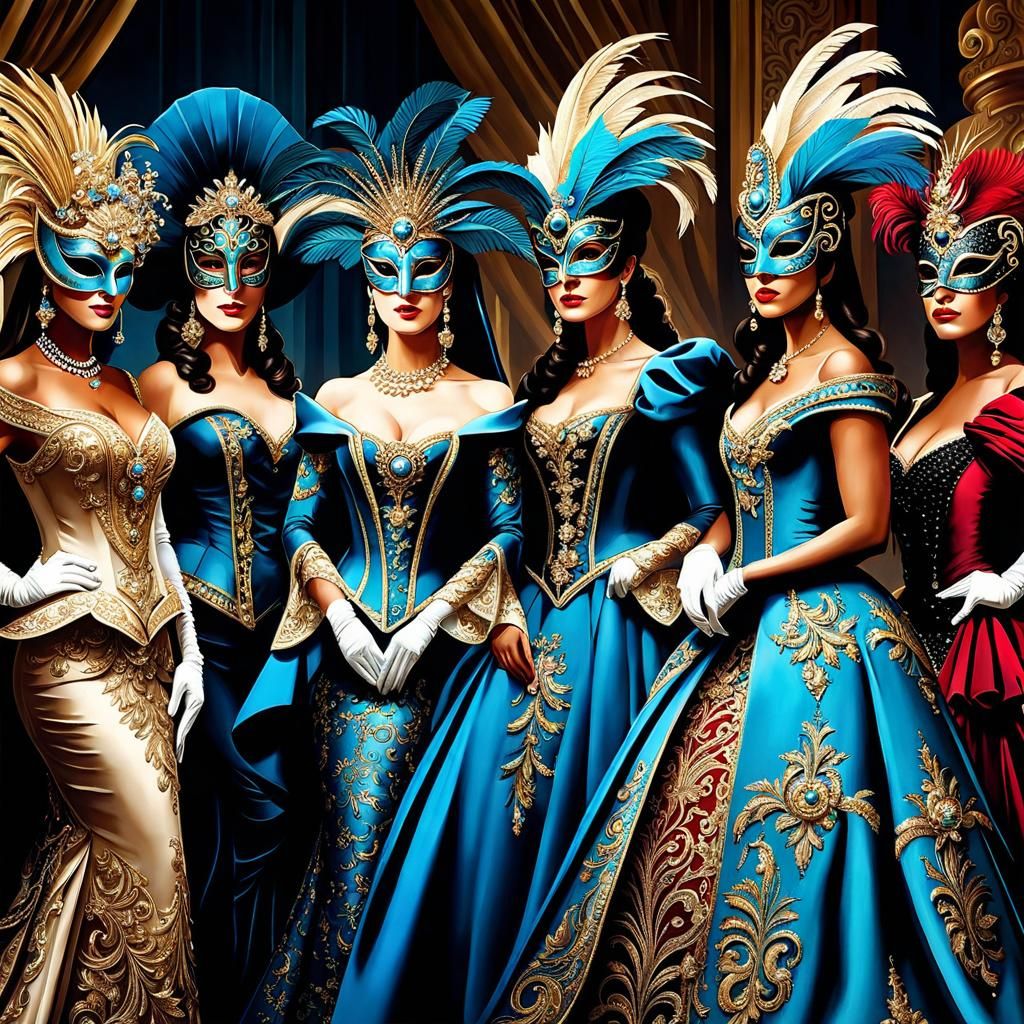 Ladies of the Masquerade AI Generated Artwork NightCafe Creator