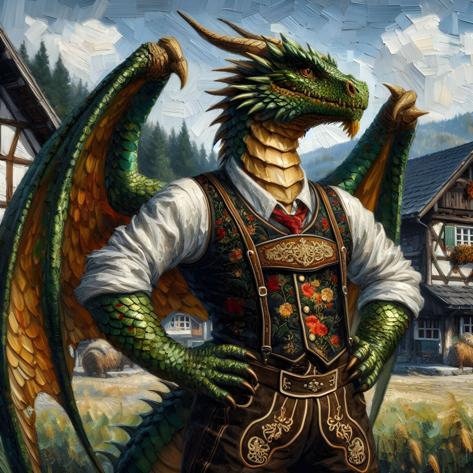 German lederhosen dragon