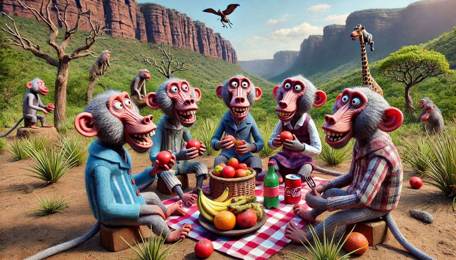 Bobbejane van Magaliesberg hou piekniek 🍊 04