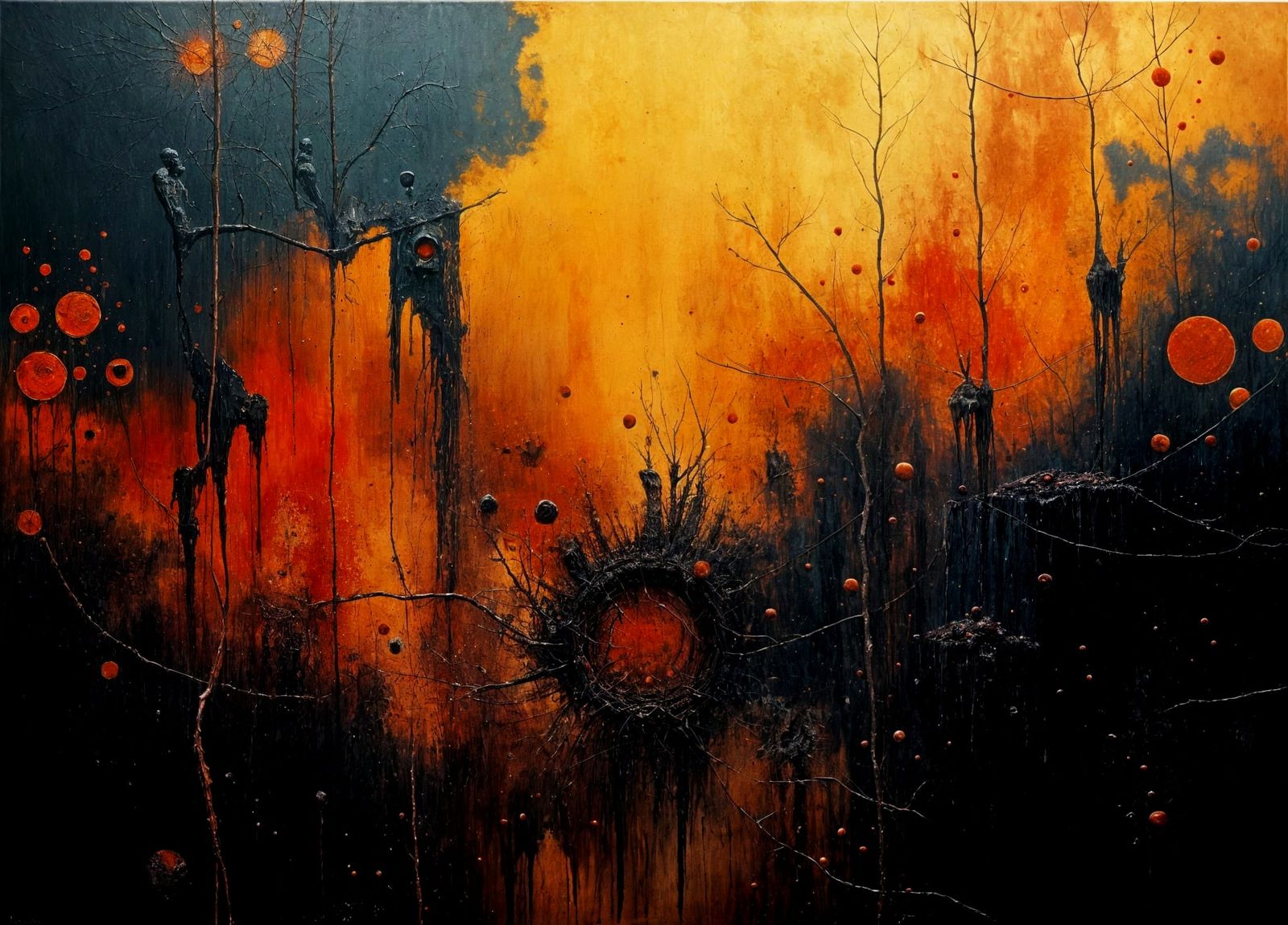 Dark Impasto Painting of the Subconscious Mind