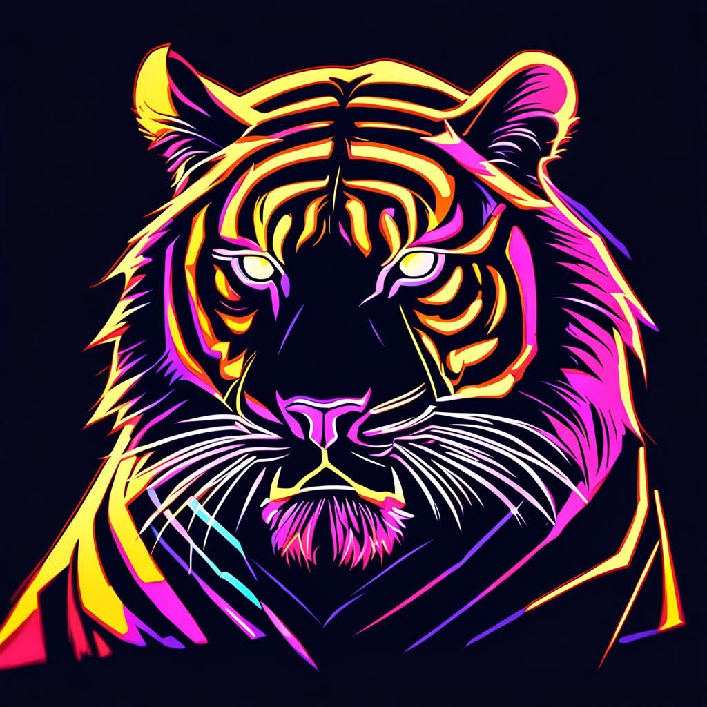 Neon Tiger - AI Generated Artwork - NightCafe Creator