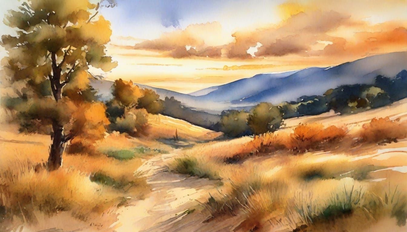 Bold Watercolor :: Golden Valley  by @JBrosque