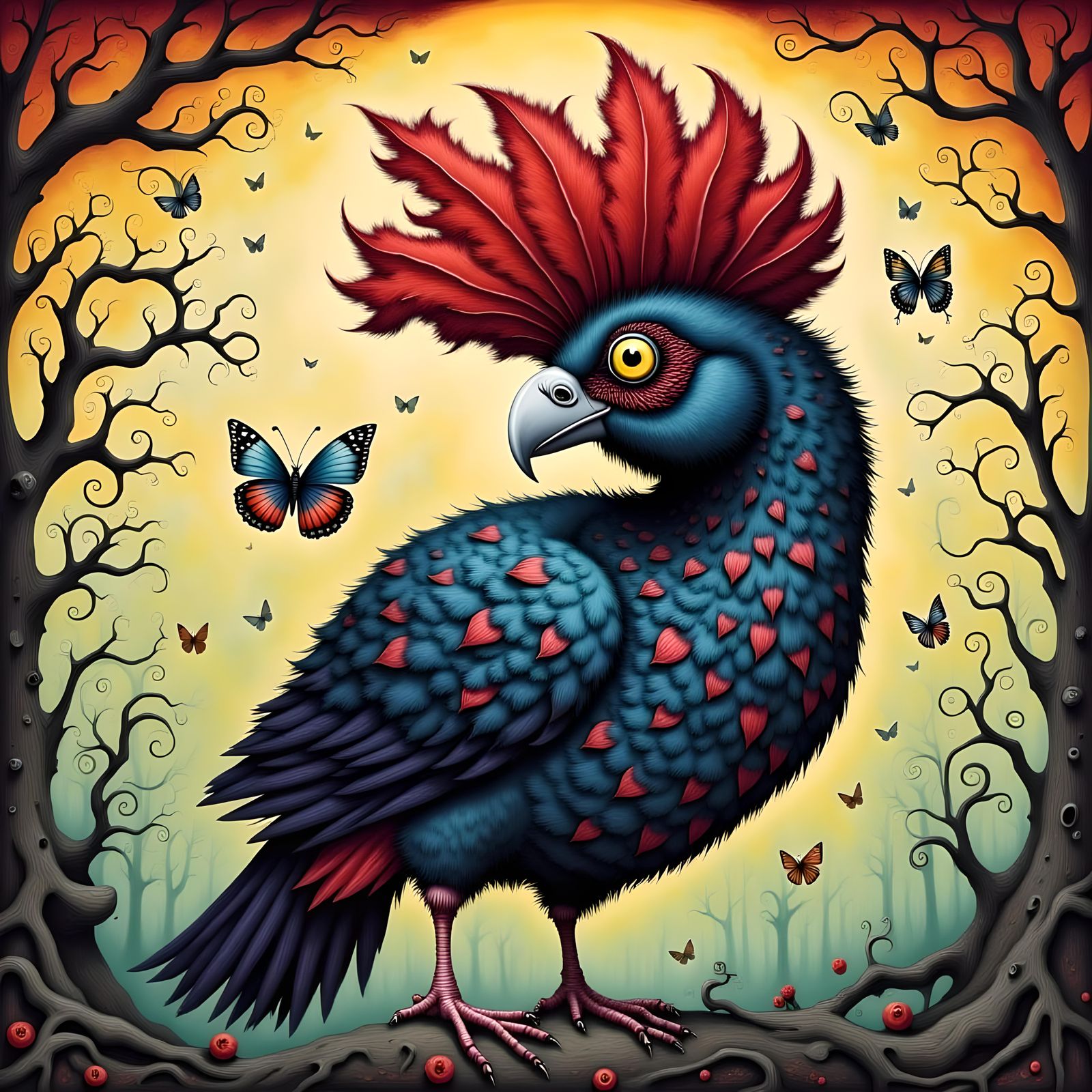 bird by tim burton,  <lora:Whimsical Darkness:1.0>