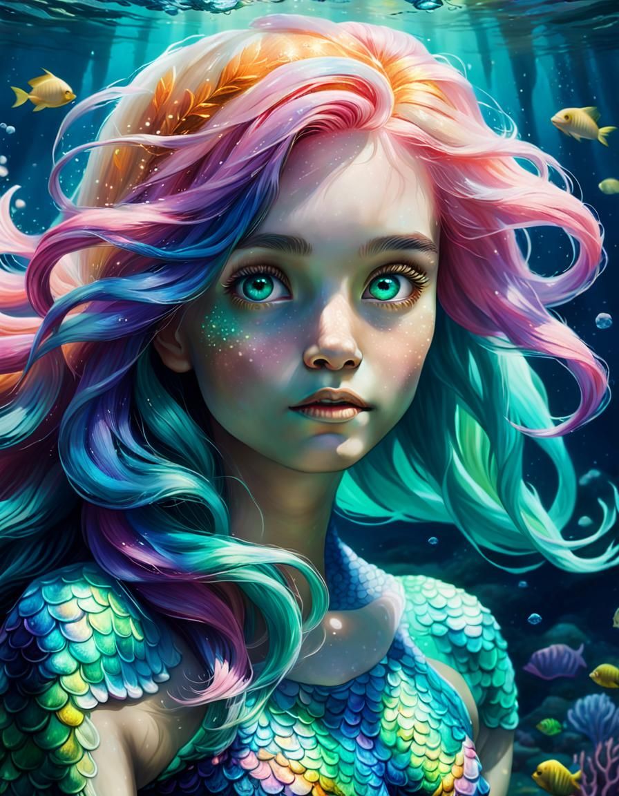 Young Mermaid - AI Generated Artwork - NightCafe Creator