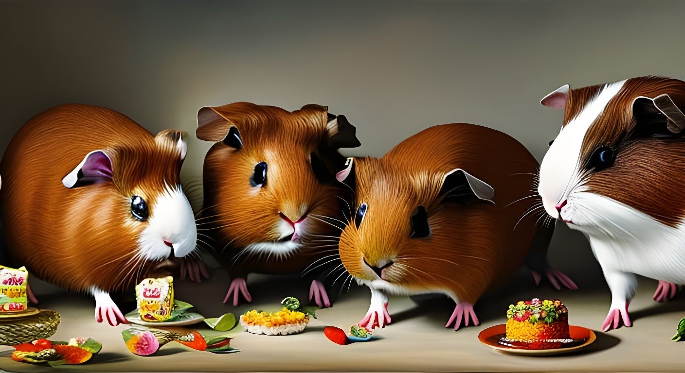 guinea pig birthday feast AI Generated Artwork NightCafe Creator