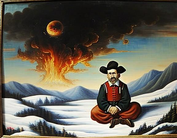 The realized regret. Austrian 17th century oil painting.