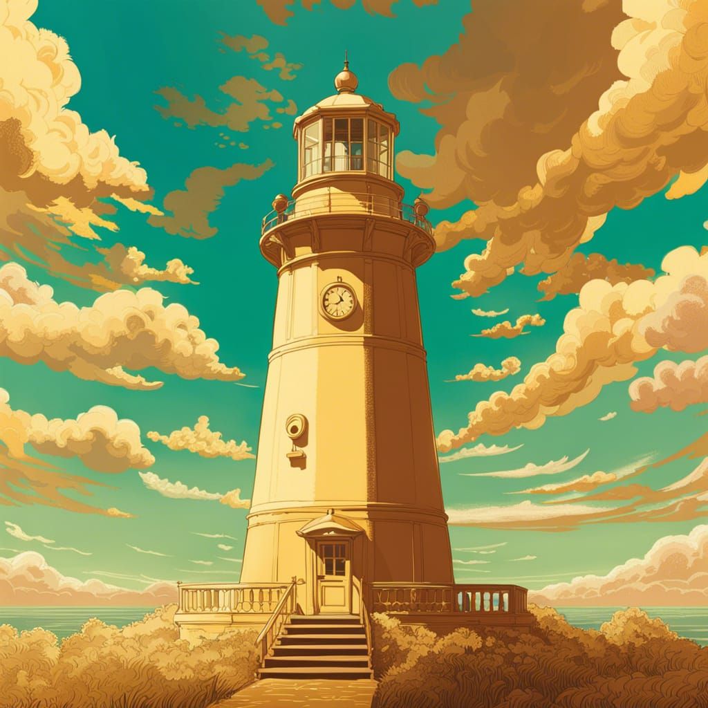 Lighthouse with clouds