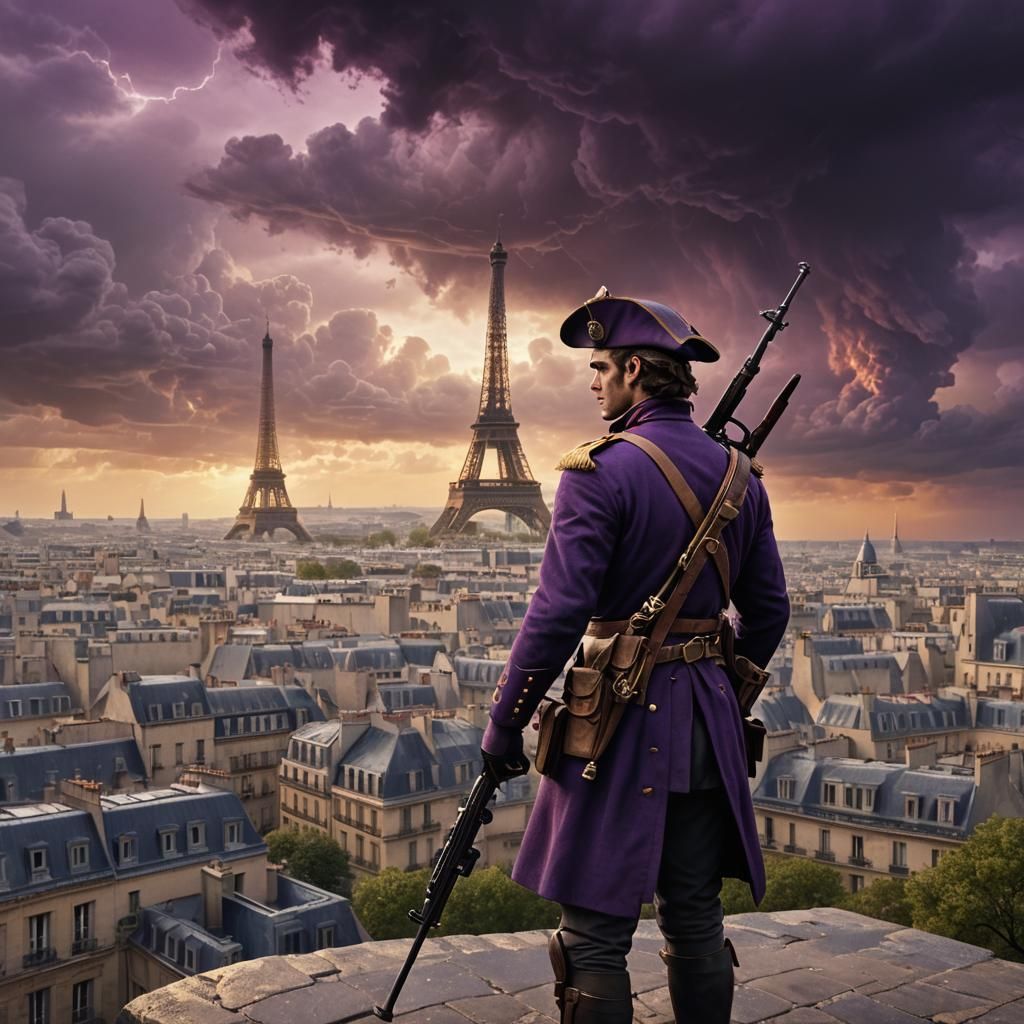 French Revolutionary Soldier in Fantasy Paris