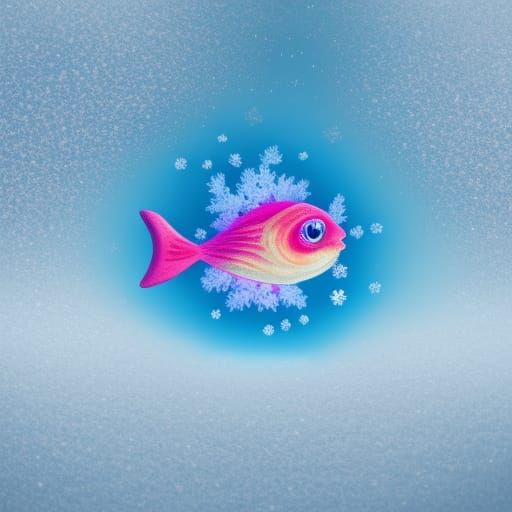 highly detailed, vibrant portrait of a magical cute fish, fr...