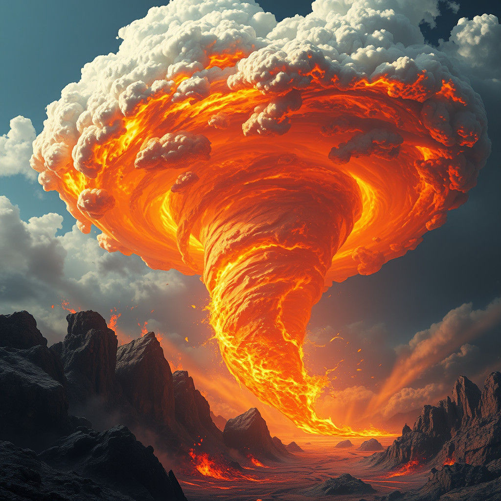 Tornado of fire  by @Iconoclast