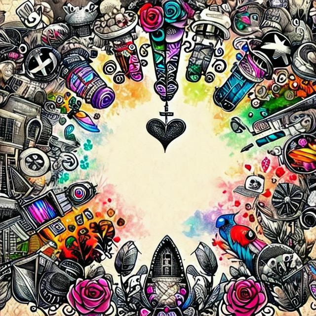  <lora:DoodleSet:1.0> Sacred heart tattoo