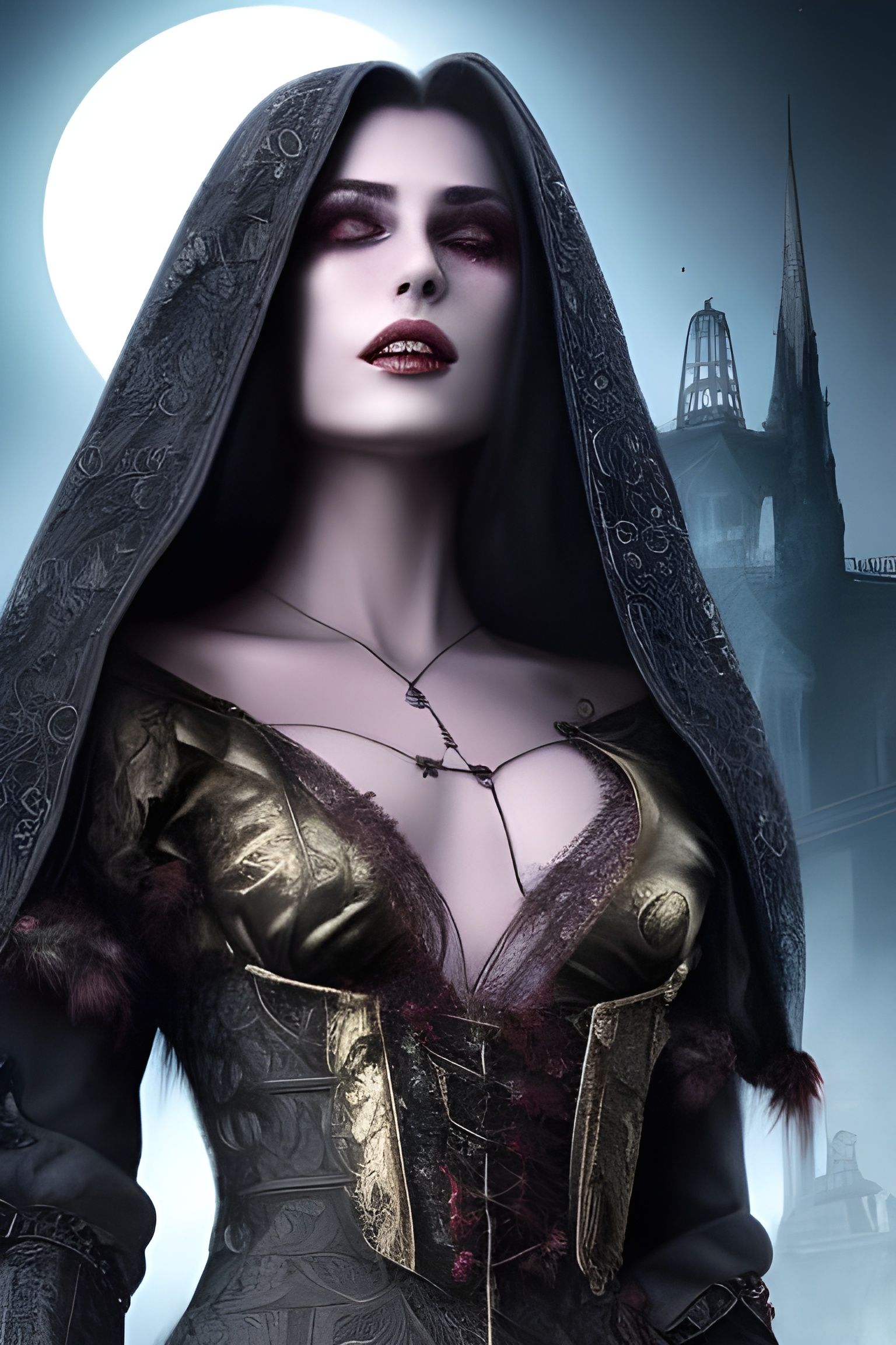 full face epic portrait, victorian gothic vampire, Stable Diffusion