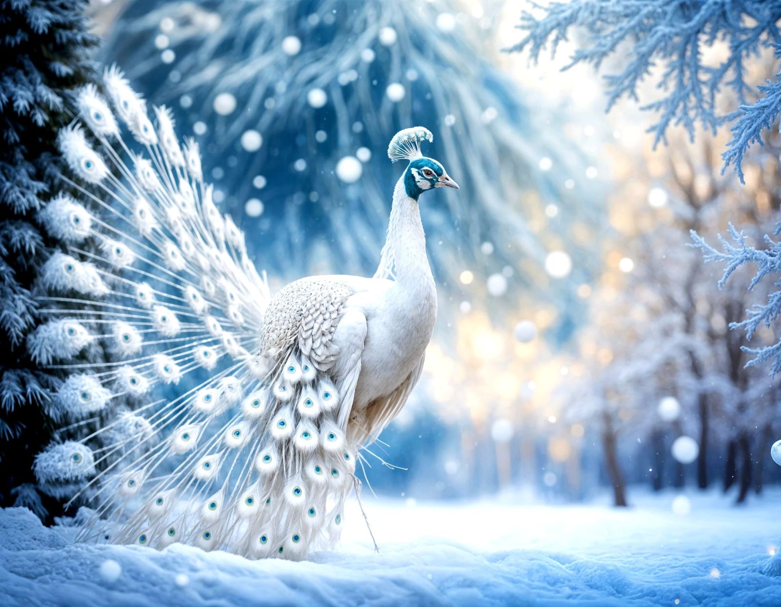 Albino Peacock  by @Kasia S-J