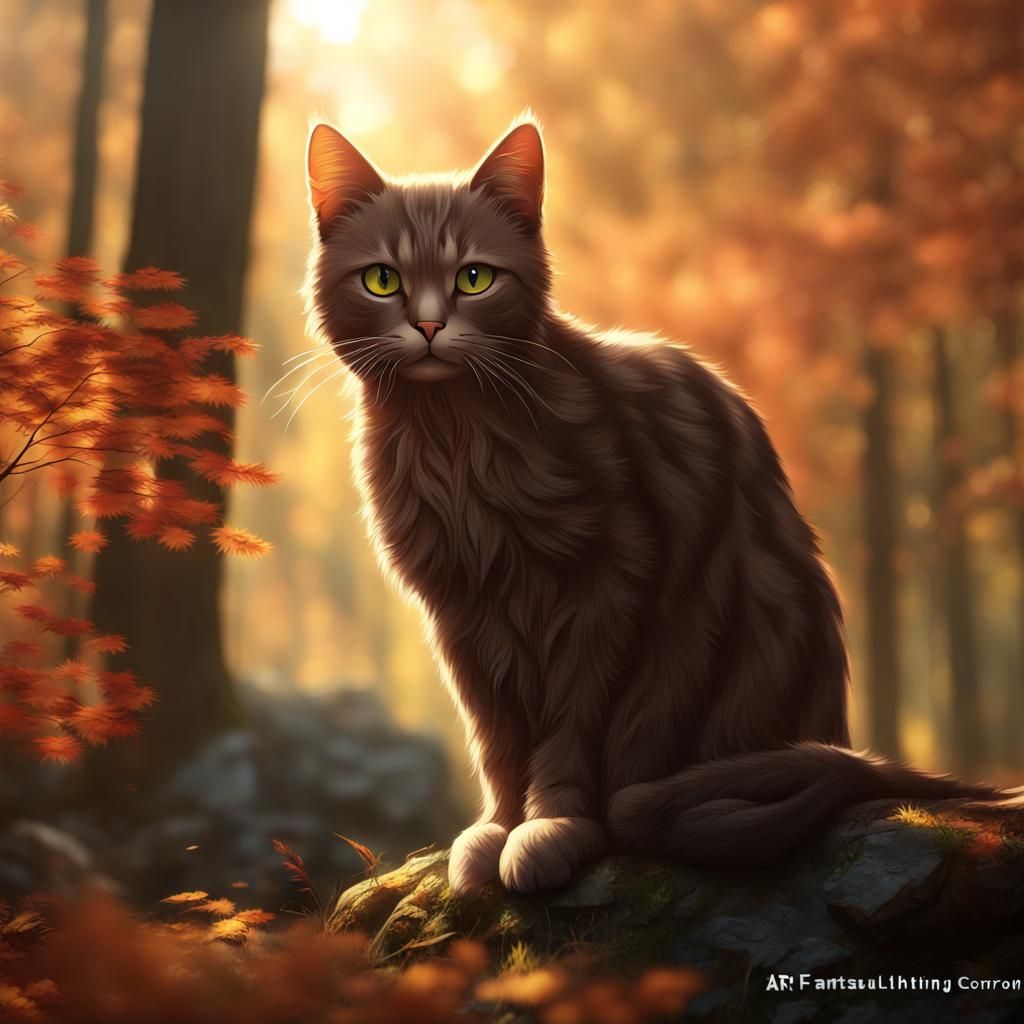 cinnamon the cat enjoying the forest - AI Generated Artwork - NightCafe ...