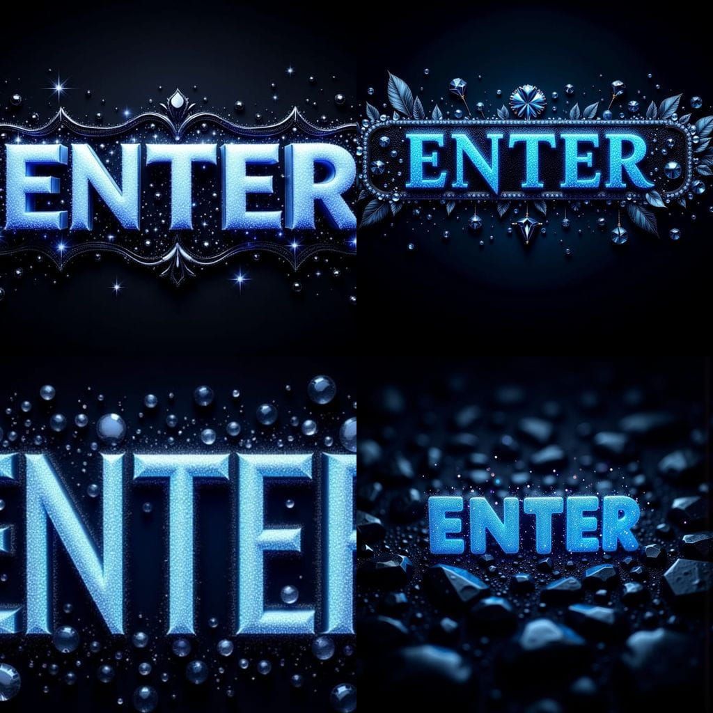 Enter Button With Gems and Diamonds