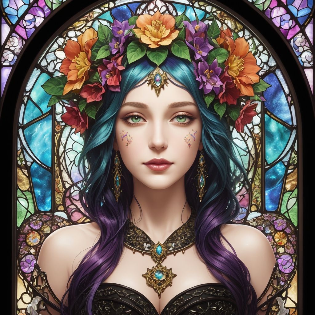 Stained Glass Flower Maidens