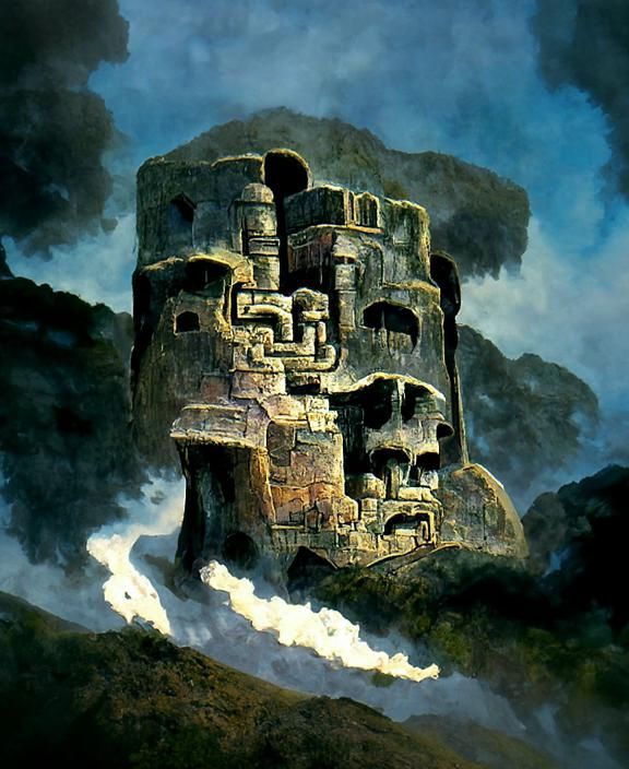fortress standing on smoke