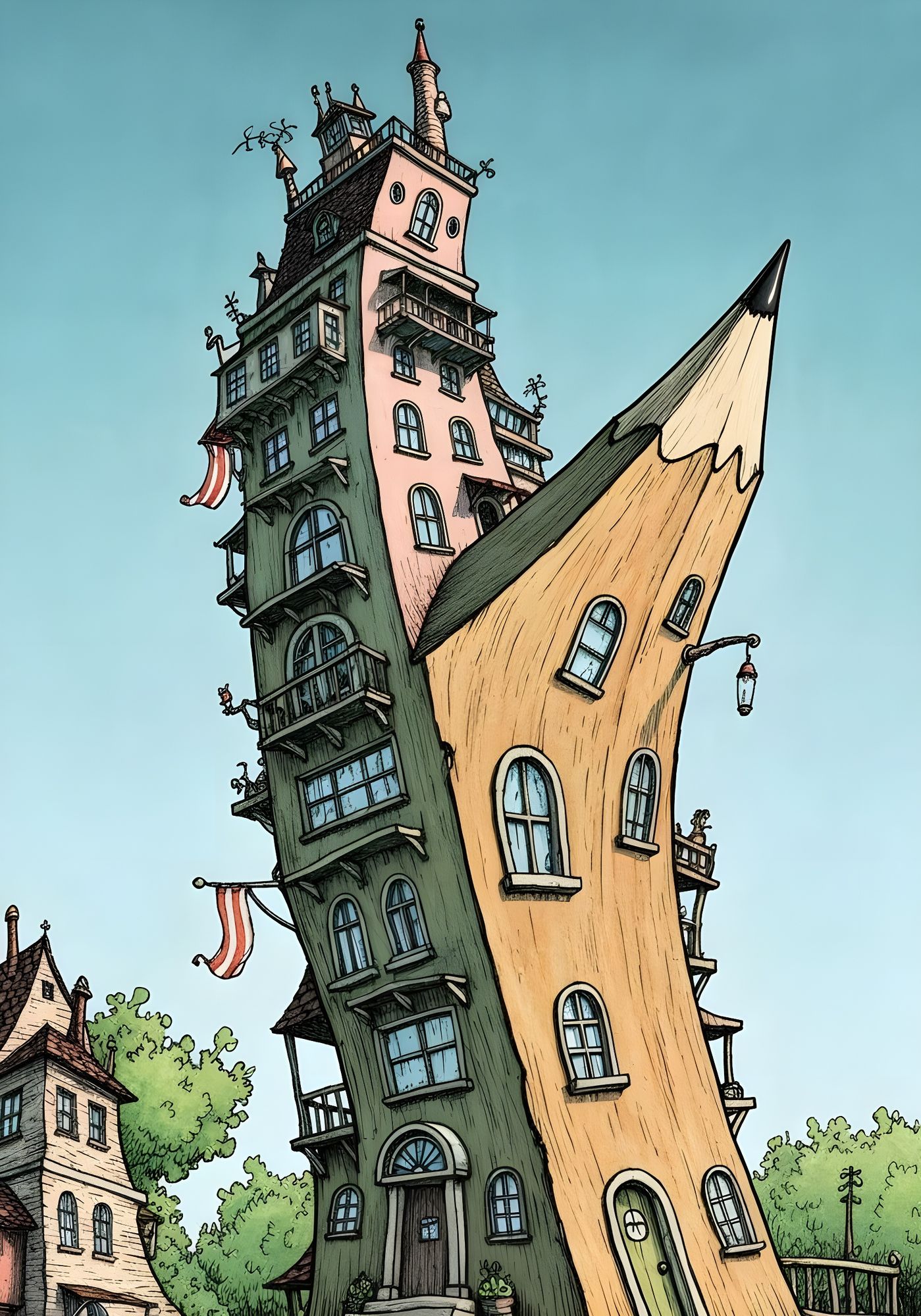 Whimsical Pencil Tower Apartments