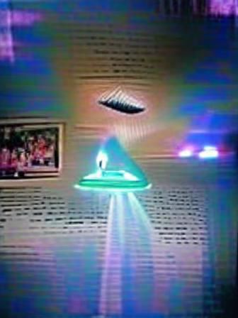 Alien abduction VHS grain ufo beam of light horror