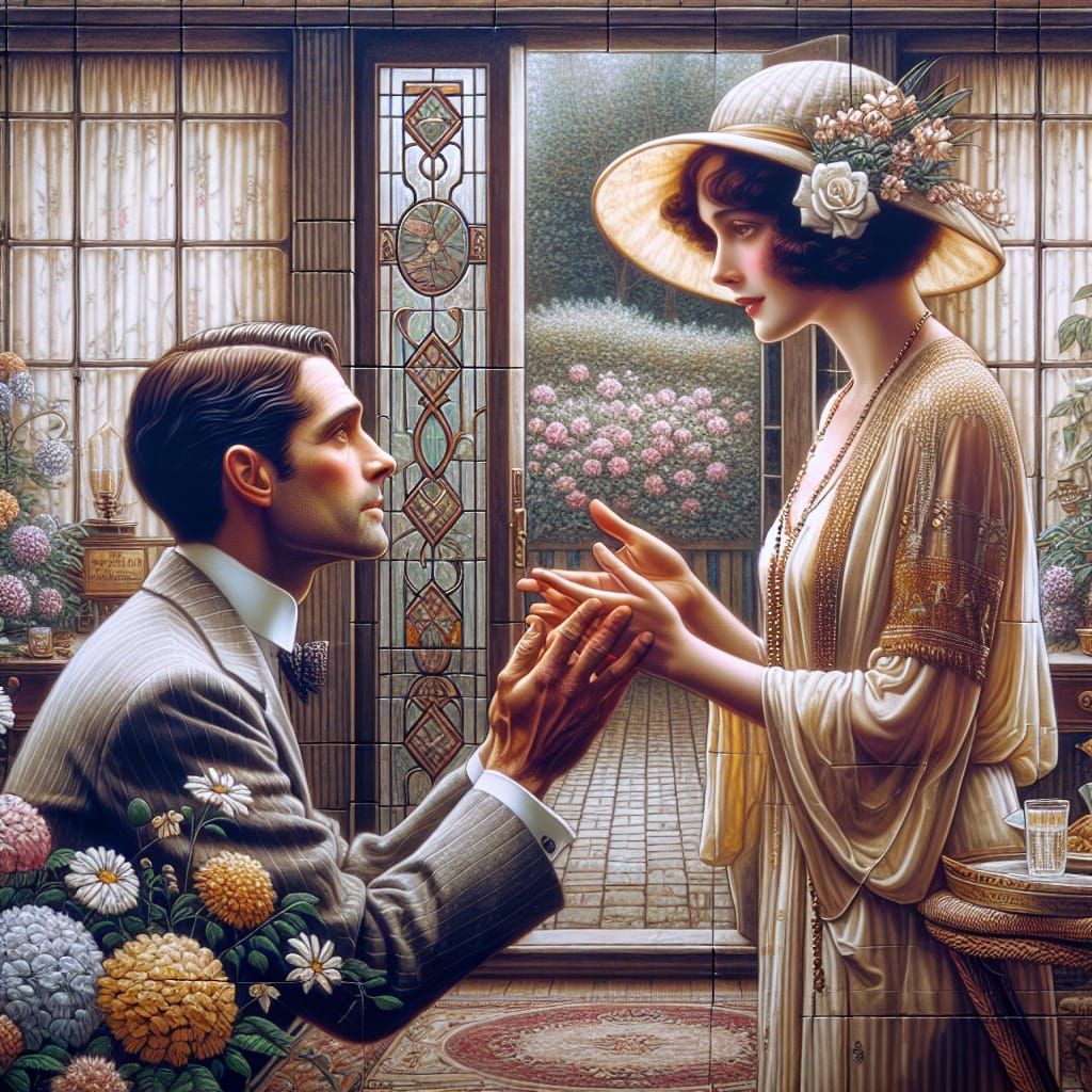 Daisy and Gatsby’s Reunion,   "The Great Gatsby"  by @Jeanne