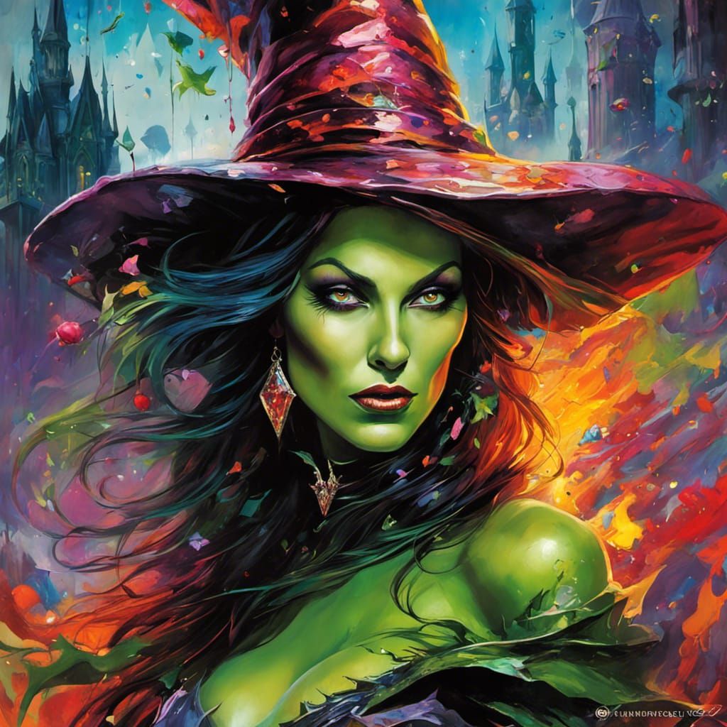 Wicked Witch of the West Art, the Wizard of Oz Art, Wicked the