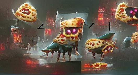 invader from the pizza dimension detailed concept art