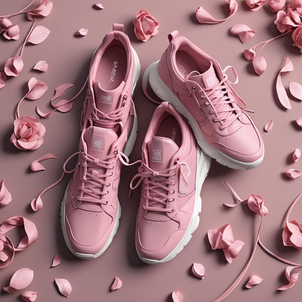 "Design a beautiful pair of pink sneakers tailored specifica...