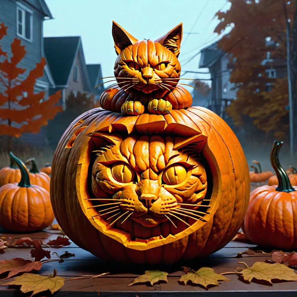 Cat-o-lantern  by @Mr Mrs Meadows