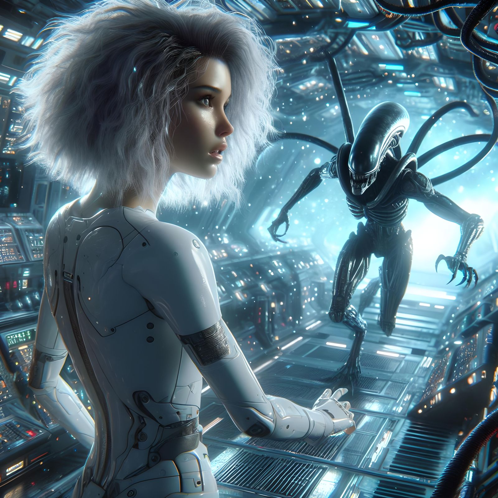 Cyborg Vs Xenomorph   by @Cass the Fairly Fairy Obsessed
